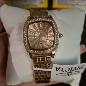 Invicta Rose Gold Watch with Crystal Bezel